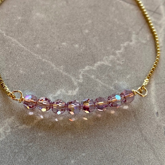 Amethyst Swarovski crystal bracelet - Picture 2 of 3